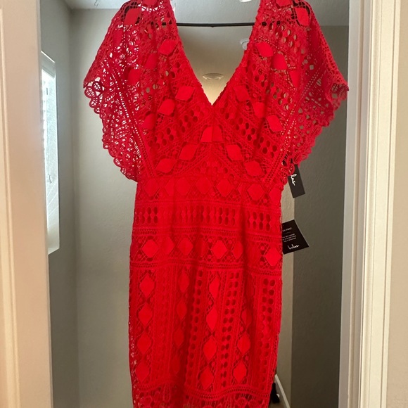 Lulus Red Lace Dress - Picture 3 of 6